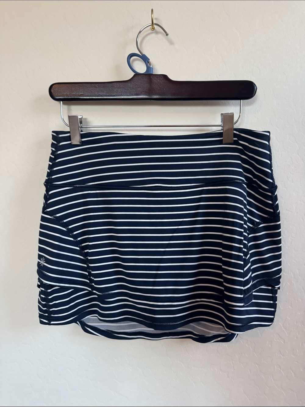 Athleta Navy and White Striped Skort